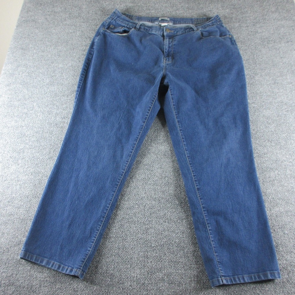 Catherines Right Fit Curvy Jeans Womens 18W Blue Relaxed Elastic Waist Denim